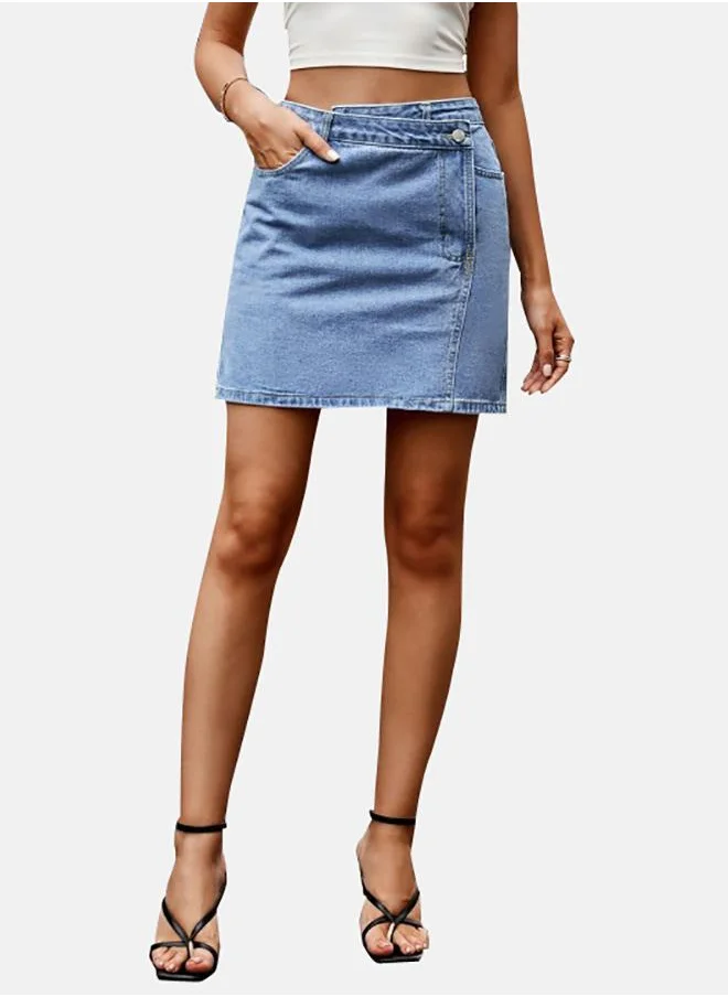 يونيكي Blue Denim Midi Skirts