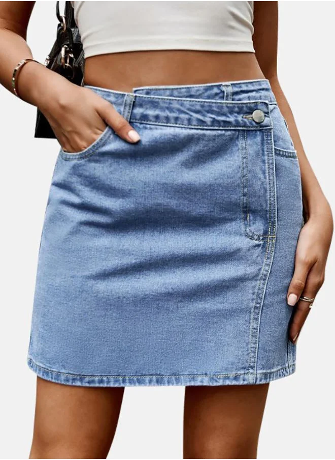 يونيكي Blue Denim Midi Skirts