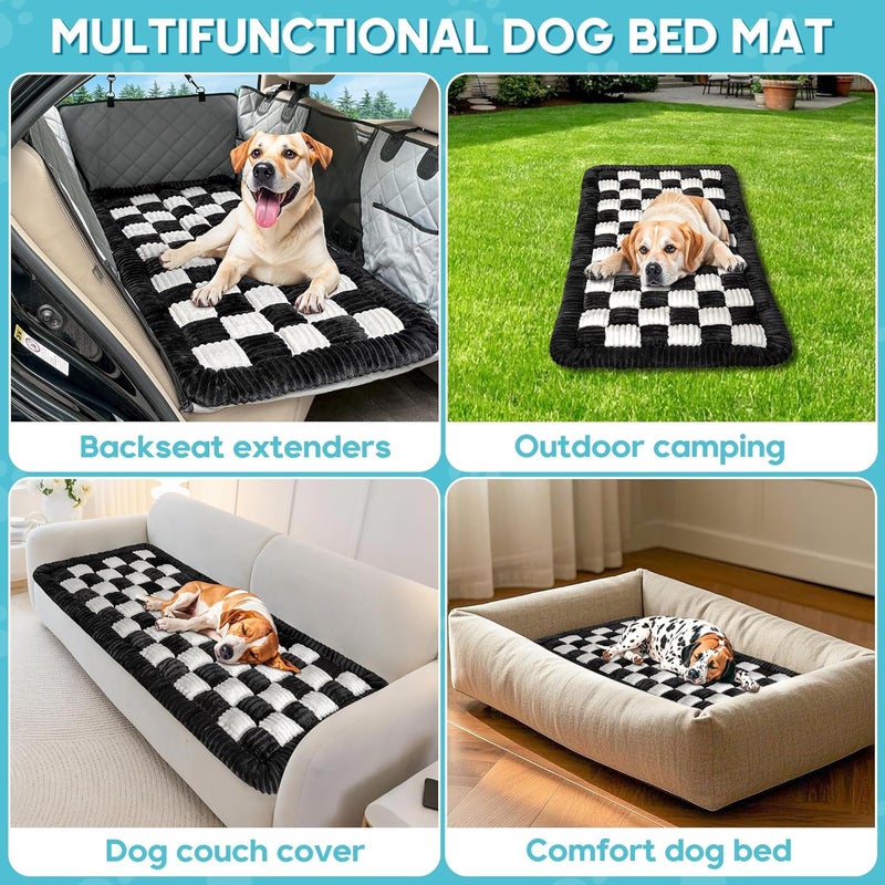 KASTWAVE Dog Car Bed Mat,Non-Slip Dog Car Seat Cover for Back Seat Bed Inflatable, Plaid Dog Bed for SUVs, Sedans & Trucks, Chew-Resistant Travel Pad for Pet, Easy Clean & Scratch-Proof & Comfort (50"x24.6") - Image 5