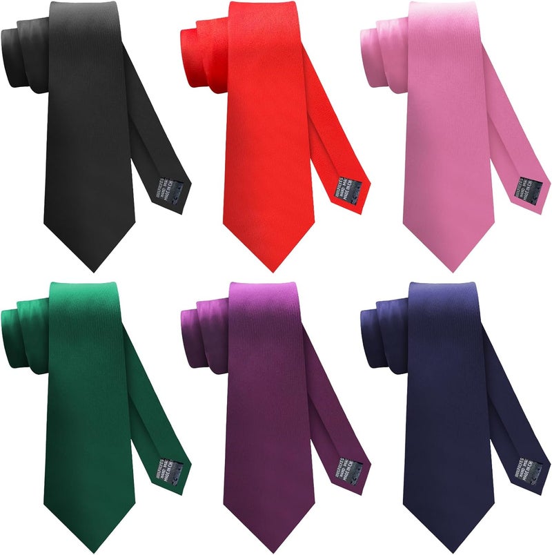 MENDENG Store Men's Classic Necktie Jacquard Woven Ties for Men Formal Business Ties Wedding Party Groomsmen Black Tie - Image 1