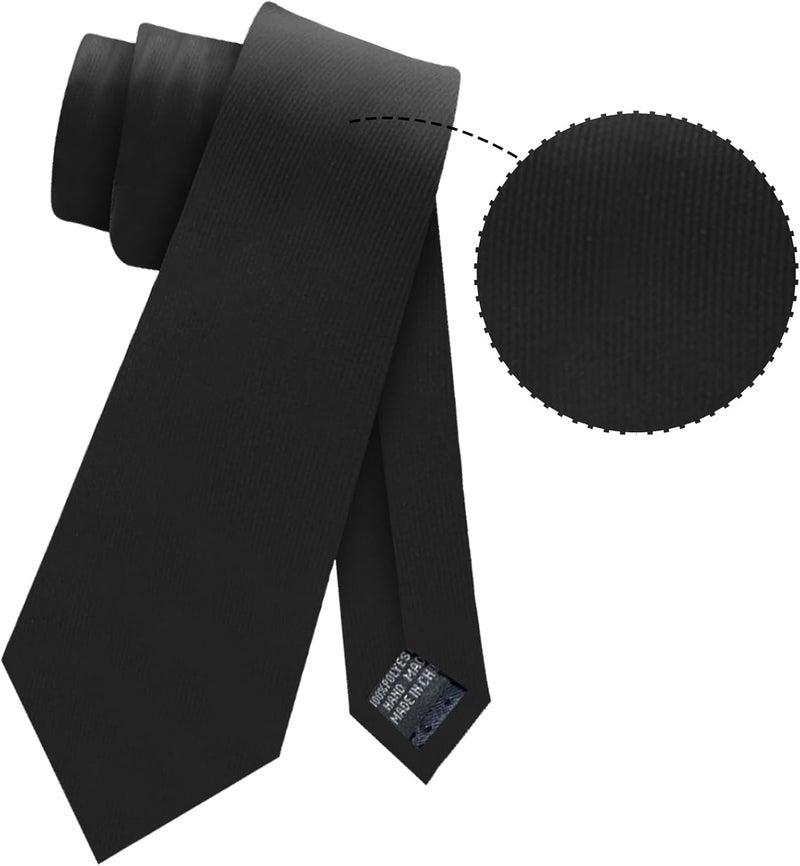 MENDENG Store Men's Classic Necktie Jacquard Woven Ties for Men Formal Business Ties Wedding Party Groomsmen Black Tie - Image 3
