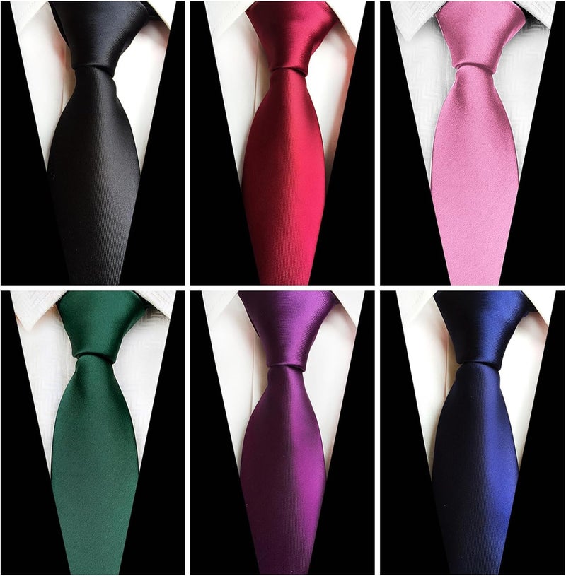 MENDENG Store Men's Classic Necktie Jacquard Woven Ties for Men Formal Business Ties Wedding Party Groomsmen Black Tie - Image 2