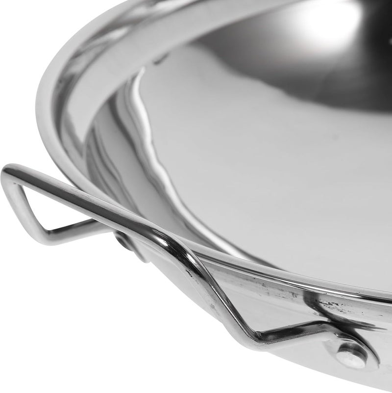 Stainless Steel Hot Pot with Lid 10 Inch Double Ear Stove Dry Pot Cooking Tool Suitable for Induction and Alcohol Stove Use - Image 3