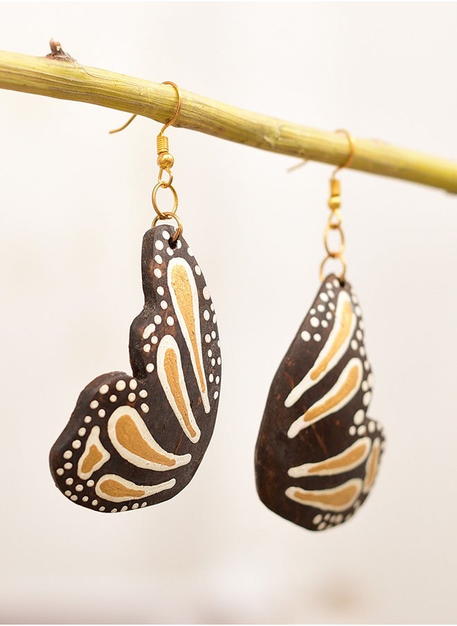 N & H Eco-friendly Handmade Jewellery Coconut Wooden Earrings Lightweight Hoopwire Earrings Bohemian Pendant Dangle Earrings Set  - Image 3