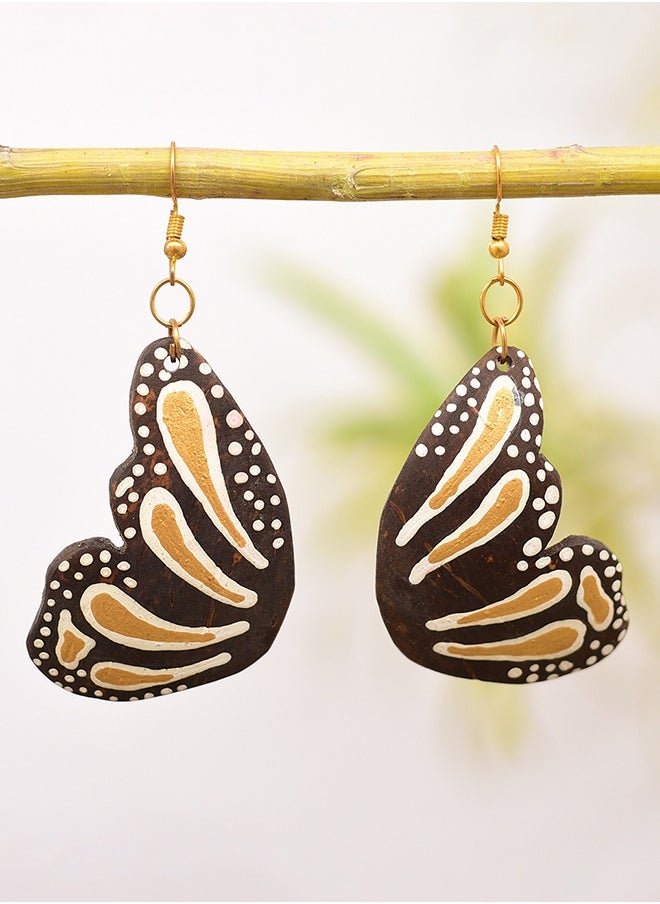 N & H Eco-friendly Handmade Jewellery Coconut Wooden Earrings Lightweight Hoopwire Earrings Bohemian Pendant Dangle Earrings Set  - Image 2