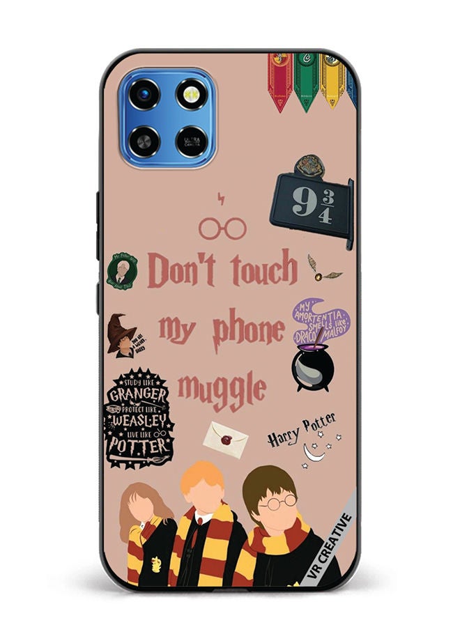 VR CREATIVE Protective Case Cover For Infinix Smart 6 HD Don't Touch My Phone Muggle Design Multicolour - Image 1