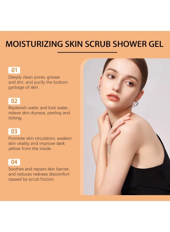Zyvarn Turmeric & Vitamin C Exfoliating Scrub Shower Gel 100ml, Moisturizing Brightening Body Wash with Jojoba & Pecan Shell Exfoliating Granules, Deep Clean Smooth Skin, Reduce Dullness & Chicken Skin for All Skin Types - Image 5