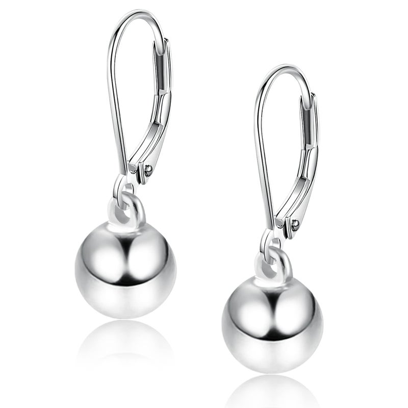 Lancharmed Silver Drop Ball Earrings 925 Sterling Silver Post Drop Ball Earrings for Women Trendy Hypoallergenic Ball Dangle Earings for Jewelry Gifts - Image 1
