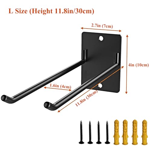 S.Fine 2-Pack Heavy Duty Garage Hooks, 12” Wall Mount Storage Hooks for Chairs, Beach Chairs, Strollers, Ladders, Garden Tools, Hoses – Garage Organizer Solution (2) - Image 2