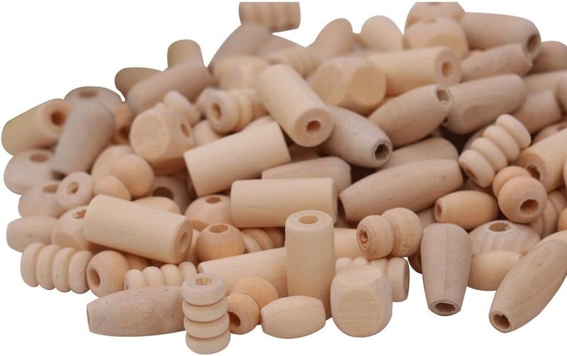 كلاراكو 120 خرزة خشبية طبيعية لصنع الأساور والقلائد، فواصل، تعليقات، أنبوب بيضاوي، خرزة متدلية، فتحة كبيرة لصنع المجوهرات، مكرمية، ديكور ريفي - Image 5