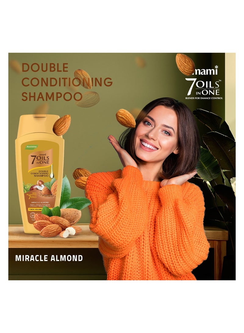 emami 7 Oil In One Double Conditioning Shampoo Mircle Almond 200ml - Image 5