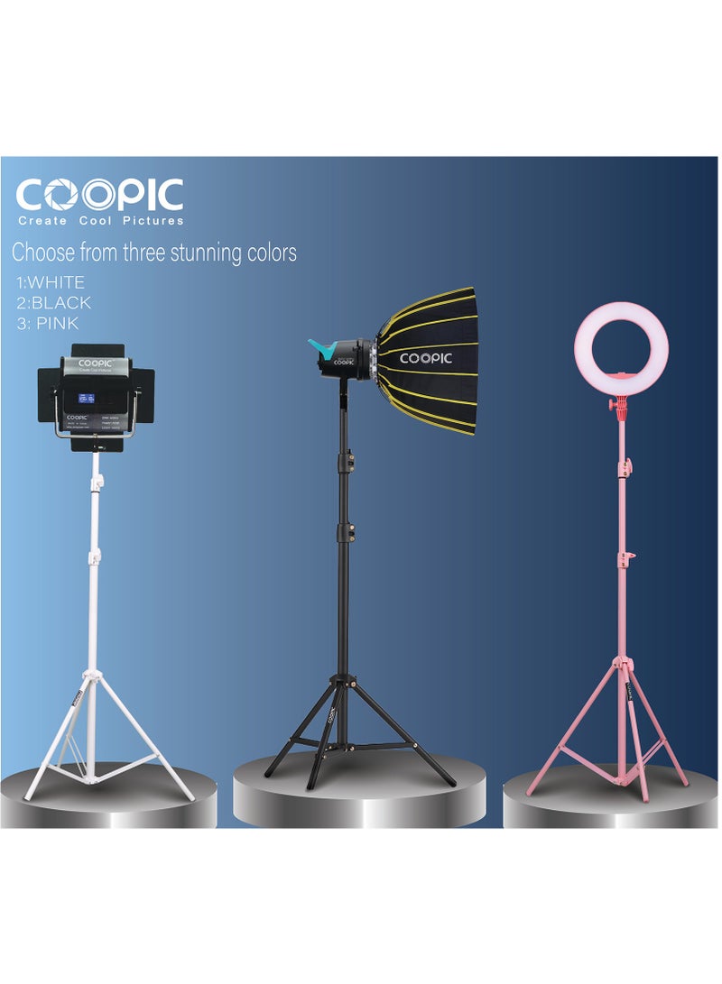 COOPIC 2pcs L210 Adjustable Lightweight Sturdy Aluminum Tripod Stand with Maximum height 210cm / 7f / 83inch and 1/4 Screw fit for Reflectors Softboxes Lights Umbrellas etc, Max. Load 7kg White Color - Image 5