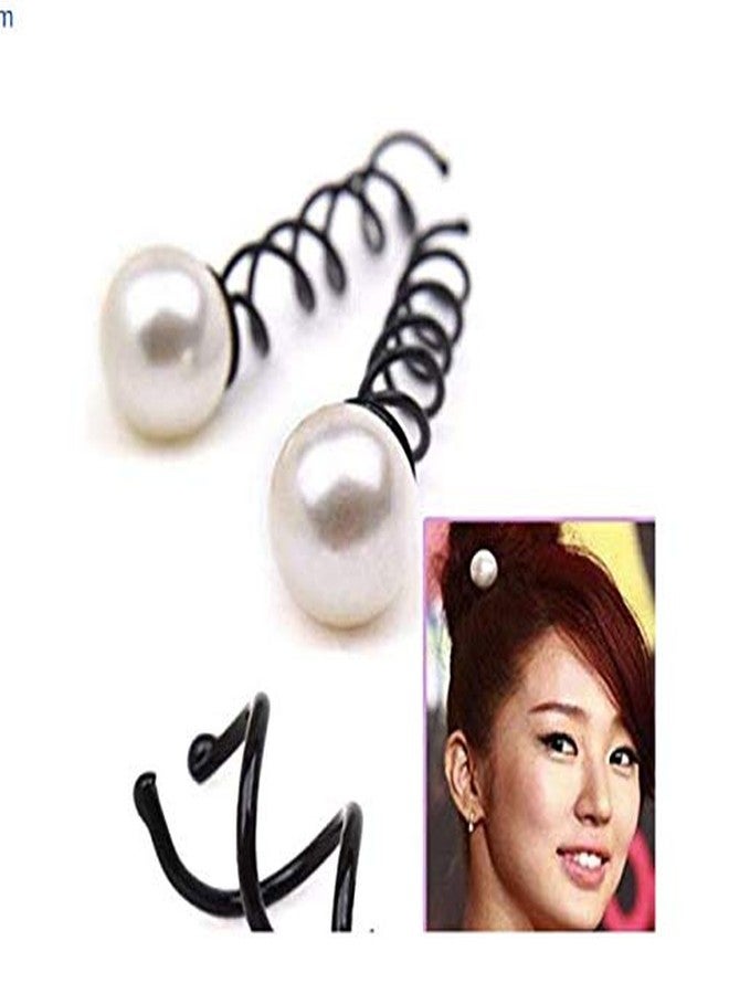 لاسوم مجموعة لاسوم المكونة من 10 دبابيس شعر حلزونية مزينة باللؤلؤ، مثالية لتصفيف الشعر للنساء. - Image 3