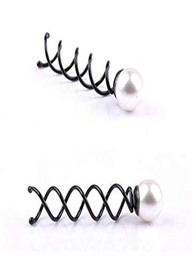 لاسوم مجموعة لاسوم المكونة من 10 دبابيس شعر حلزونية مزينة باللؤلؤ، مثالية لتصفيف الشعر للنساء. - Image 4