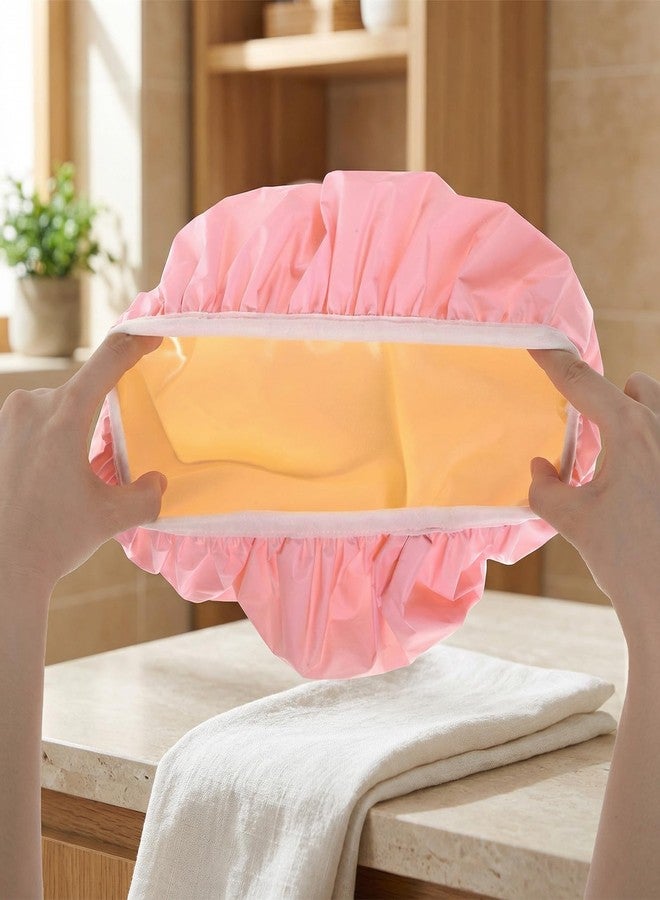 ValueBargain 2 Pcs Shower Cap Waterproof, Reusable Shower Caps for Women Waterproof Two Layer Large Caps Reusable with Elastic Band for Long, Thick or Curly Hair - Image 4