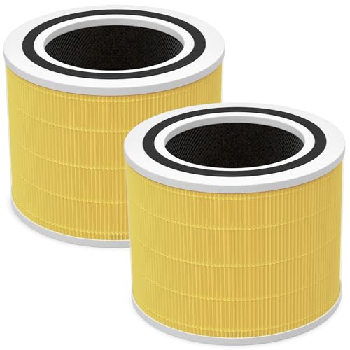 isingo Core 200SP Replacement Filter Compatible with LEVOIT Core 200S Smart WiFi Air PuriFier Core 200SRF Air Filter Yellow 2 Pack - Image 1