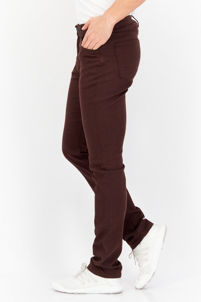 Monfrere Men Skinny Fit Plain Non Stretchable Jeans, Brown - Image 2