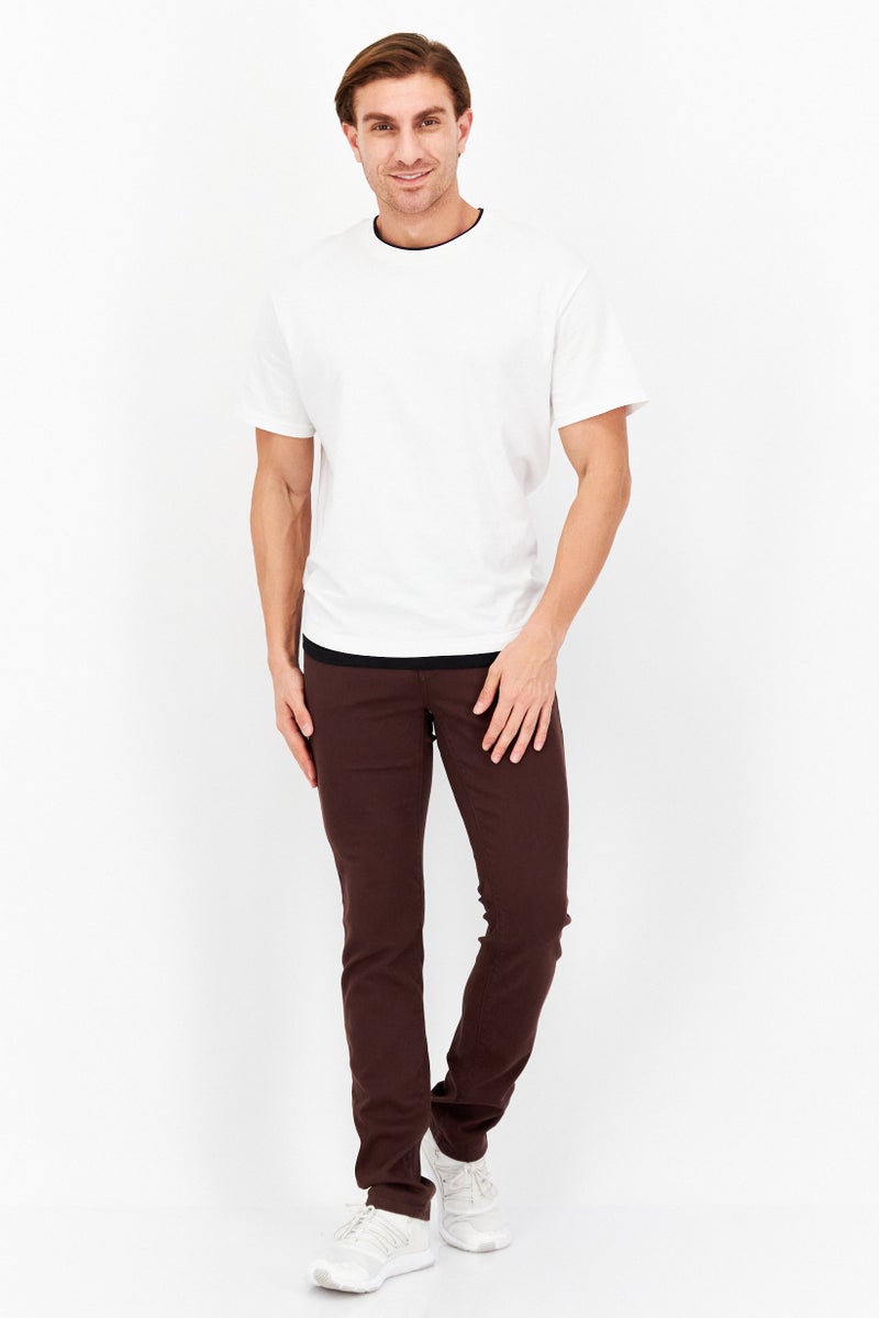 Monfrere Men Skinny Fit Plain Non Stretchable Jeans, Brown - Image 4