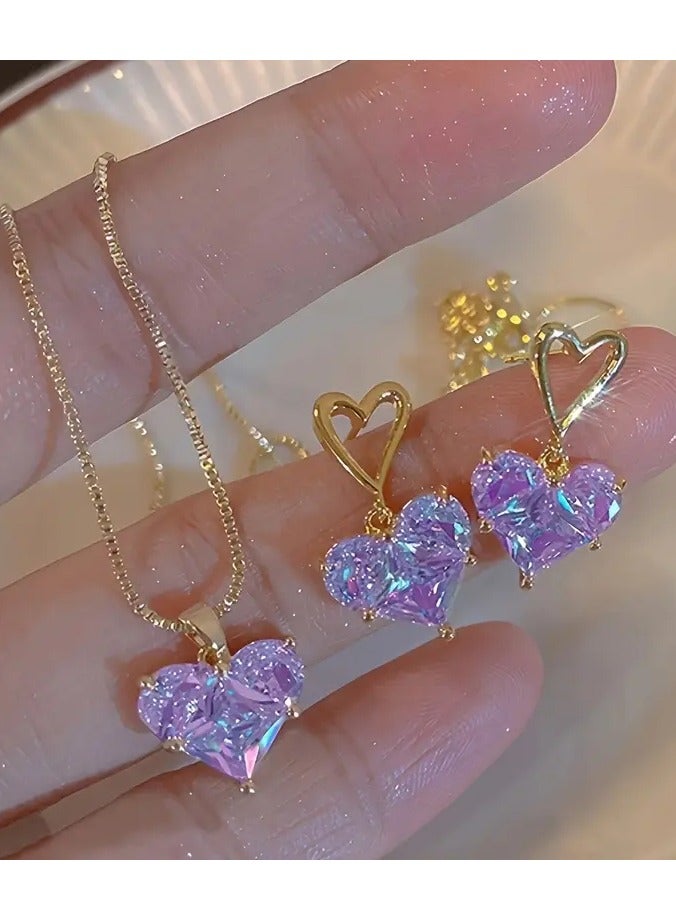 Home Clearance Sale Y2K Style Heart Earrings and Necklace Set - Perfect for Everyday Wear and Special Occasions - Image 5
