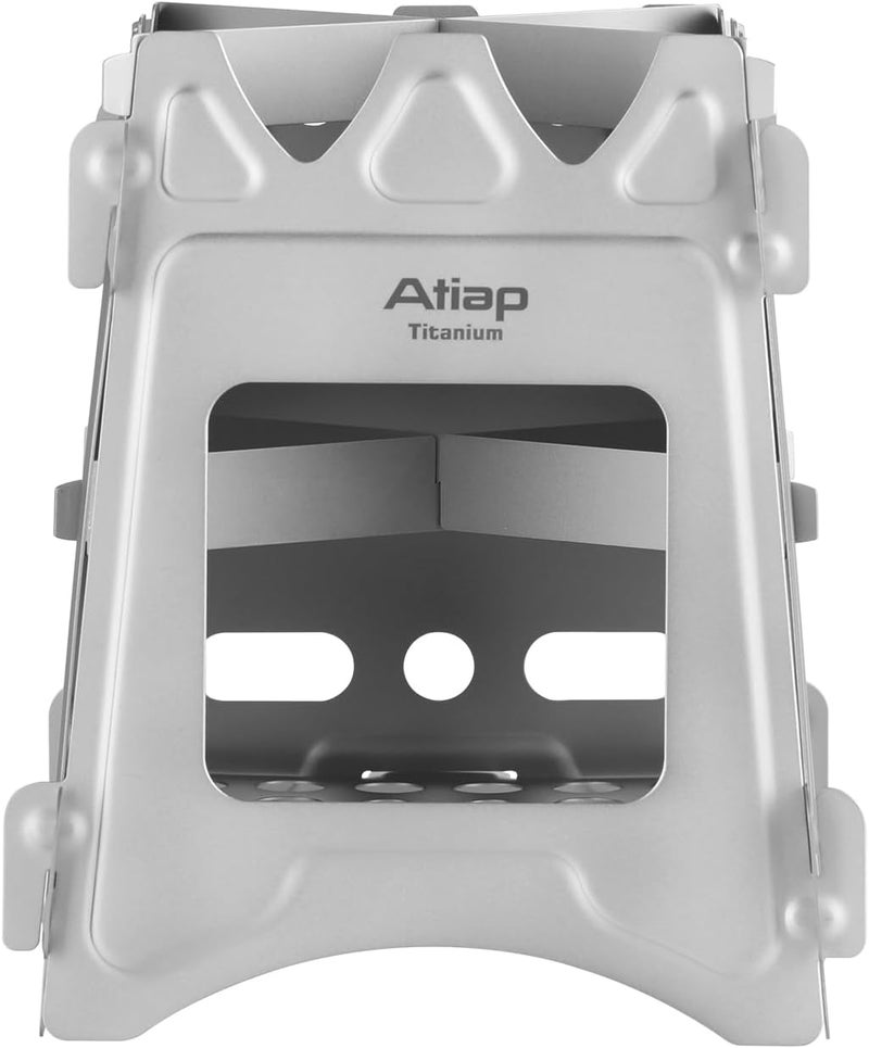 ATiAP Ultralight Titanium Wood Burning Stove Outdoor Camping Multi-Fuels Alcohol Stove BBQ Stove WS009ST-Ti (Multifunctional Wood Burning Stove) - Image 1