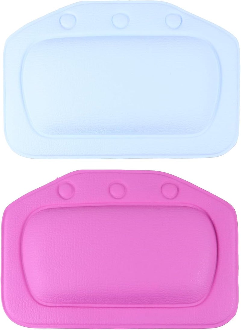2pcs Suction Cup Bath Pillow Set, Non-Slip PVC Foam Bathtub Headrest Cushion for Spa and Relaxation, Suitable for Bathtubs Random Color - Image 1