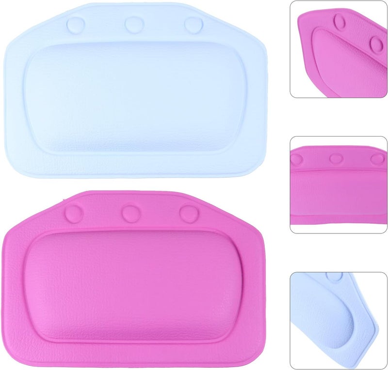 2pcs Suction Cup Bath Pillow Set, Non-Slip PVC Foam Bathtub Headrest Cushion for Spa and Relaxation, Suitable for Bathtubs Random Color - Image 5