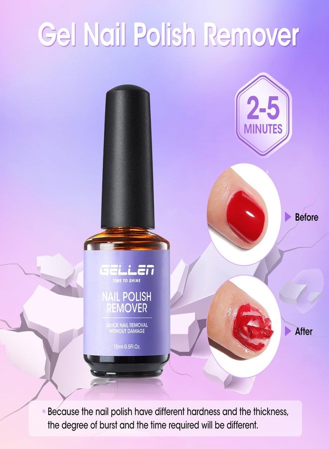 Gellen Gel Nail Polish Remover, 2-Pack Professional Quick Gel Remover for Nails 3-5 Minutes, Liquid Latex for Nails Pink, Safe & Easy Nail Polish Removal, No Need for Foil Soaking, Gifts for Women - Image 3