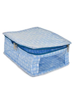 Kuber Industries Kuber Industries Check Design Laminated PVC Travel Toiletry Bag|Undergarments Organizer Bag|2 Compartments & Tranasparent Window (Blue)-HS_38_KUBMART21266, polyvinyl chloride, Rectangular  - Image 4