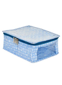 Kuber Industries Kuber Industries Check Design Laminated PVC Travel Toiletry Bag|Undergarments Organizer Bag|2 Compartments & Tranasparent Window (Blue)-HS_38_KUBMART21266, polyvinyl chloride, Rectangular  - Image 1