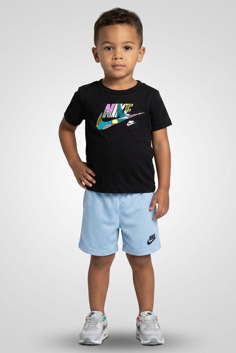Nike Toddlers Boy 2 Pieces Brand Logo Short Sleeve T-Shirt With Shorts Set, Multicolor - Image 1