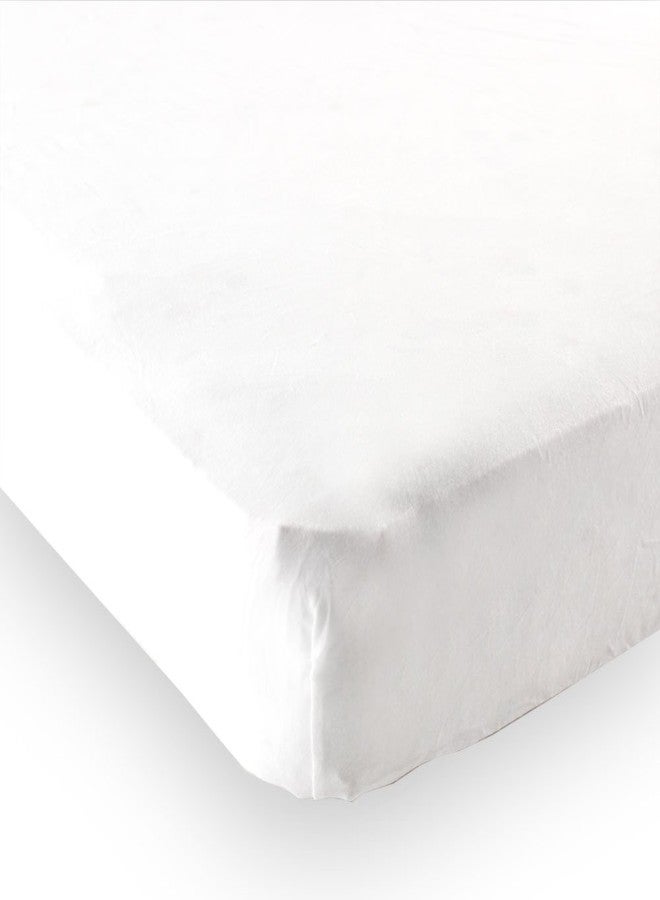 Luvable Friends Unisex Baby Fitted Portable Crib Sheet, White, One Size
