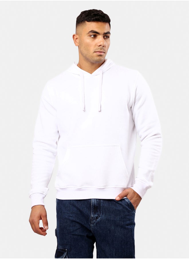 RAVIN White Slip On Hoodie with Kangaroo Pocket  - Image 1
