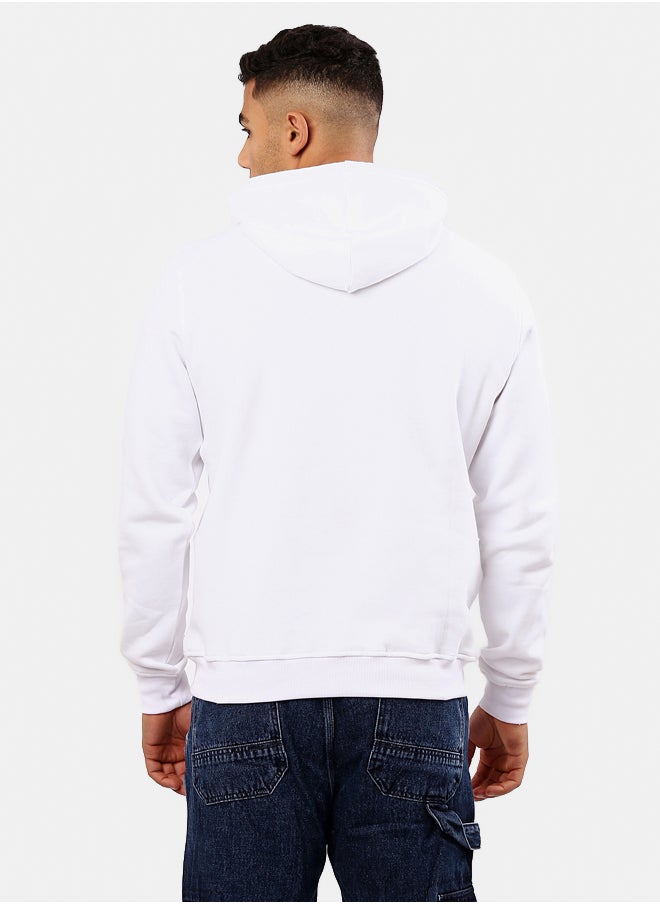 RAVIN White Slip On Hoodie with Kangaroo Pocket  - Image 3