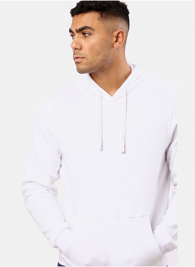RAVIN White Slip On Hoodie with Kangaroo Pocket  - Image 4