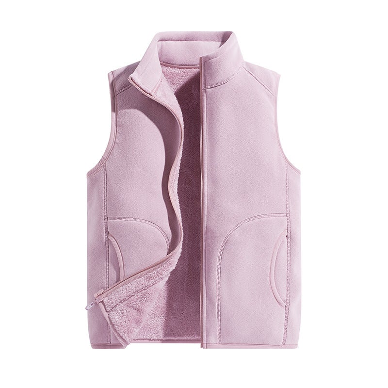 Polar Fleece Fleece-Lined Vest Men'S High Quality Thickened Vest Men'S And Women'S Warm 500 Grams Of Austrian Grain Fleece Shaking - Image 1