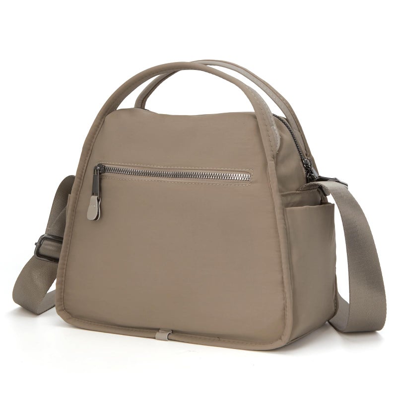 CATSEA Women's Elegant Solid Color Shoulder Bag Fashionable Zipper Crossbody Bags Soft Top Handle Handbag Purse - Image 4