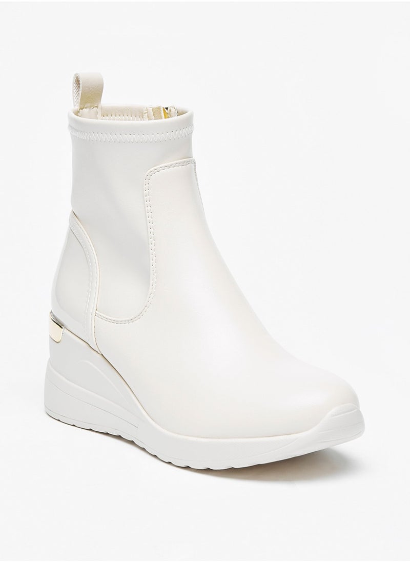 Flora Bella - Solid Boots With Zip Closure And Pull Tabs By Shoexpress - Image 1