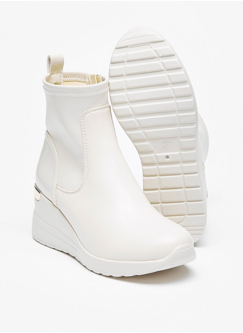 Flora Bella - Solid Boots With Zip Closure And Pull Tabs By Shoexpress - Image 1