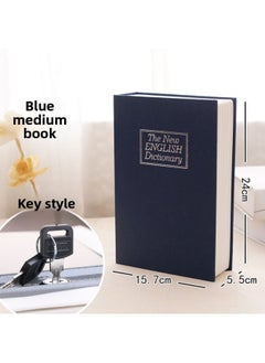 Generic Small Cash Box Piggy Bank Children's Household Storage Book Safe Code Box With Lock Small Lock-Color:Medium Key Blue Upgraded Thickened Steel Plate  - Image 1
