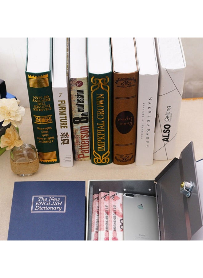 Small Cash Box Piggy Bank Children's Household Storage Book Safe Code Box With Lock Small Lock-Color:Medium Key Blue Upgraded Thickened Steel Plate  - Image 2