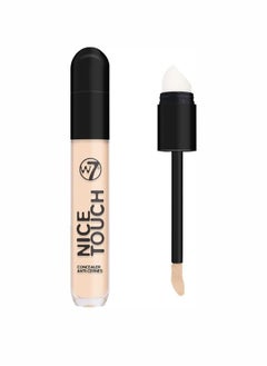 W7 Nice Touch Concealer - Beige - Brighten the Eye Area & Conceal Blemishes - Medium Coverage - 2-in-1 Sponge Stick Applicator and Blending Sponge - Vegan Makeup