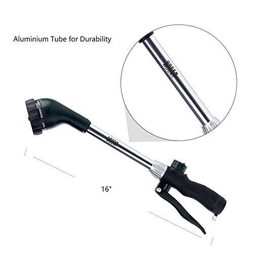 GREEN MOUNT Watering Wand 16-Inch, Heavy Duty Garden Wand with 8 Spray Patterns | Ergonomic & Lightweight for Easy Watering | Ideal for Hanging Baskets, Potted Plants, Window Boxes，Blackish Green - Image 3