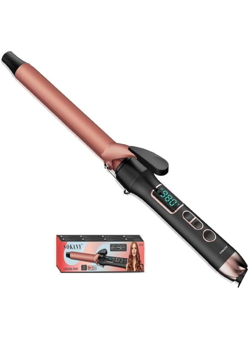 sokany SK-673 Digital Professional Hair Curler 25mm Ceramic Curling Iron for Soft Natural Curls with Adjustable Temperature Control Fast Heating Styling Tool for Salon Quality Results at Home Electric Hair Curling Wand with Even Heat Distribution Anti Frizz Shine Technology and Ergonomic Design for All Hair Types Easy Daily Styling - Image 4