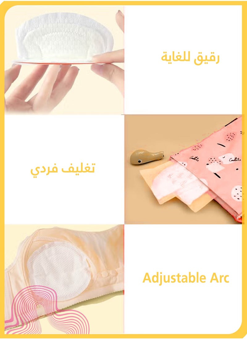 WAI Pack of 100 Disposable Nursing Nipple Pads, Breast Pads for Breastfeeding, Portable & Hygienic, Ultra-Thin & Super Absorbent  - Image 3