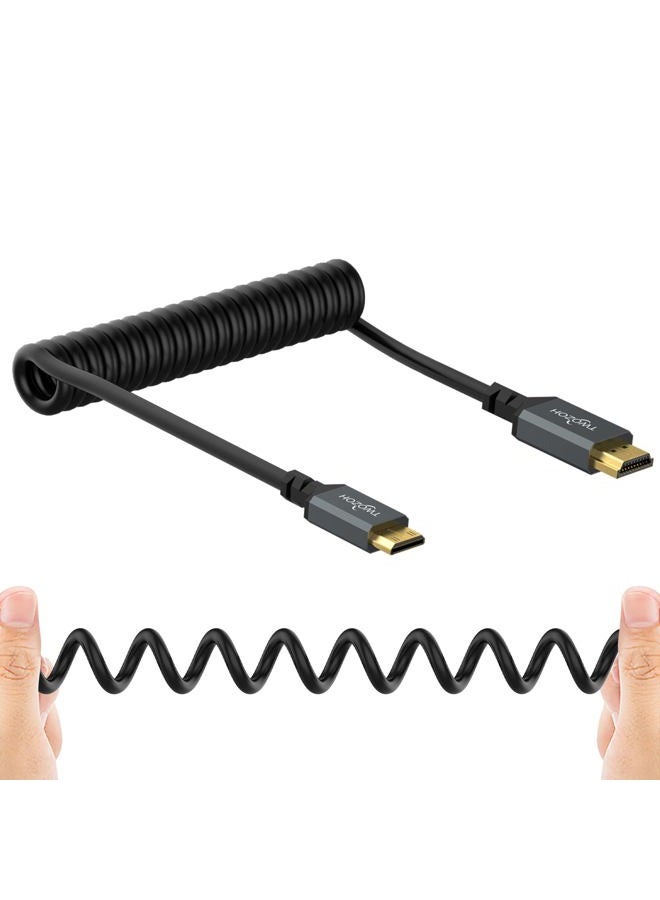 Twozoh كابل HDMI مصغر ملفوف إلى HDMI، كابل متوافق مع 4K UHD، 1080P (HDMI C 2.0) (0.3م-1.5م) - Image 1