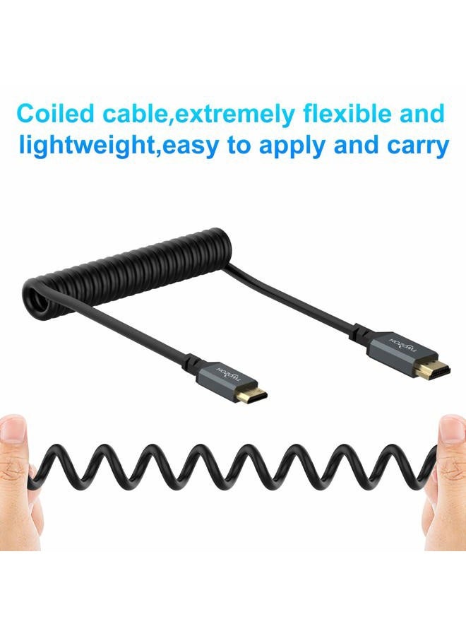 Twozoh كابل HDMI مصغر ملفوف إلى HDMI، كابل متوافق مع 4K UHD، 1080P (HDMI C 2.0) (0.3م-1.5م) - Image 2