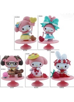 XiuWoo Kawaii Sanrio Figure My Melody kuromi Figure Birthday Party Supplies, Cinnamon Cupcake Toppers, Cute Mini Figure Toys Birthday Party Favor For Kids Fans Collection Bouquet Desk Decor  - Image 1