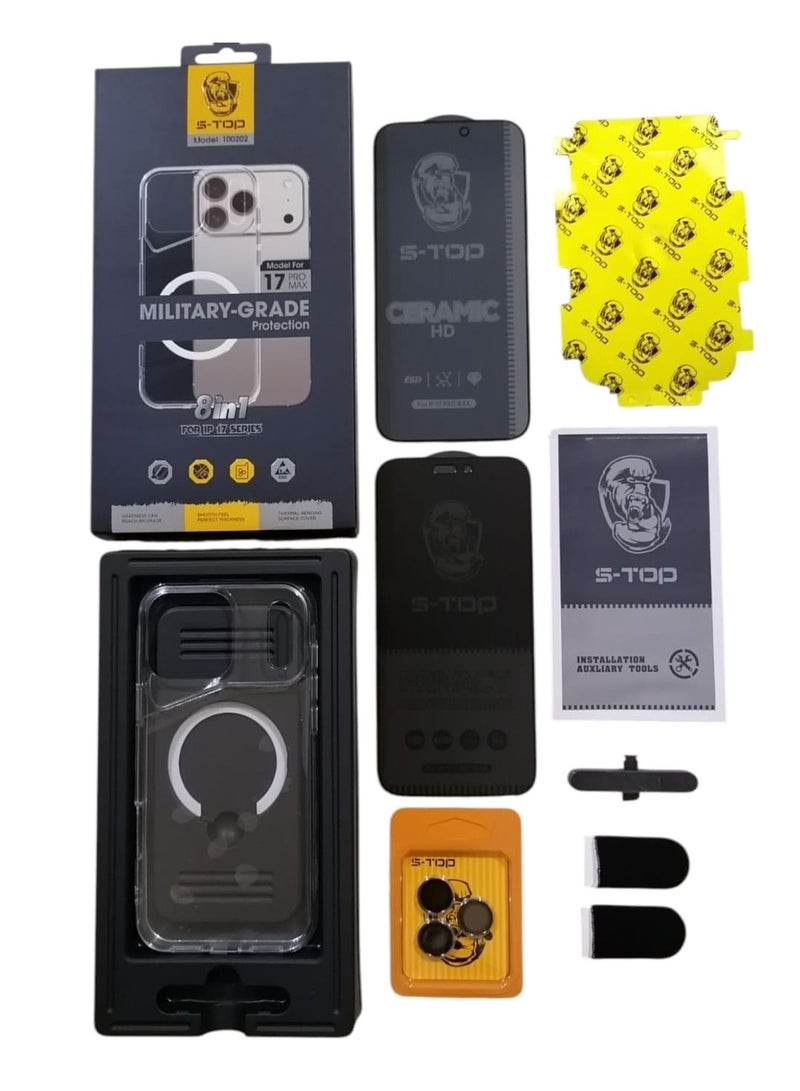 اس-توب مجموعة الحماية الكاملة 8 في 1 لجهاز iPhone 17 Pro Max - حماية شاملة وجودة عالية - Image 4