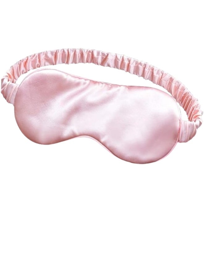 Generic Silk Sleep Eye Mask with Elastic Strap for Sleeping, Travel, and Napping, Soft Eye Cover in Pink  - Image 1