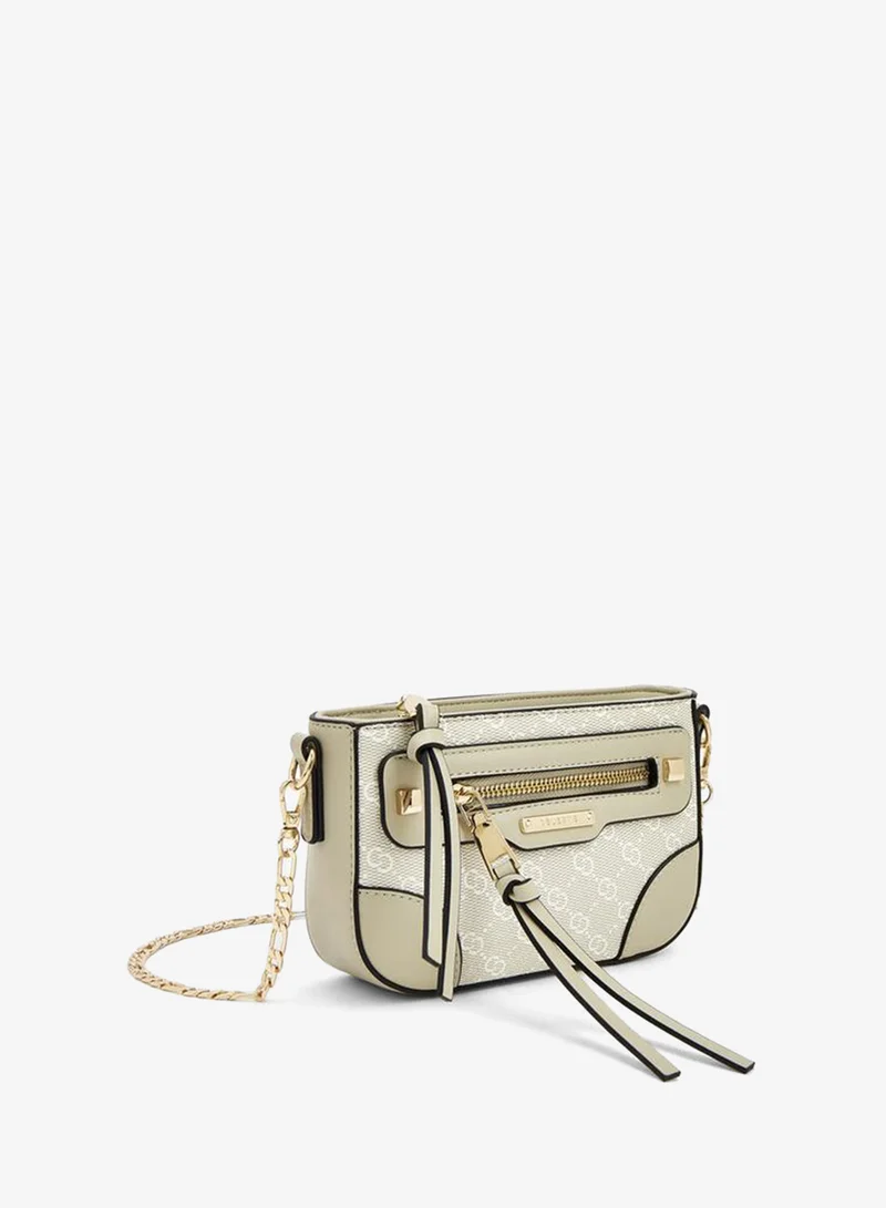 Celeste GREY Monogram Print Crossbody Bag With Chain Strap for Women | Best Price UAE